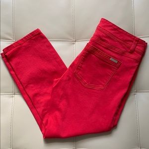 White House Black Market Red Ankle Jeans